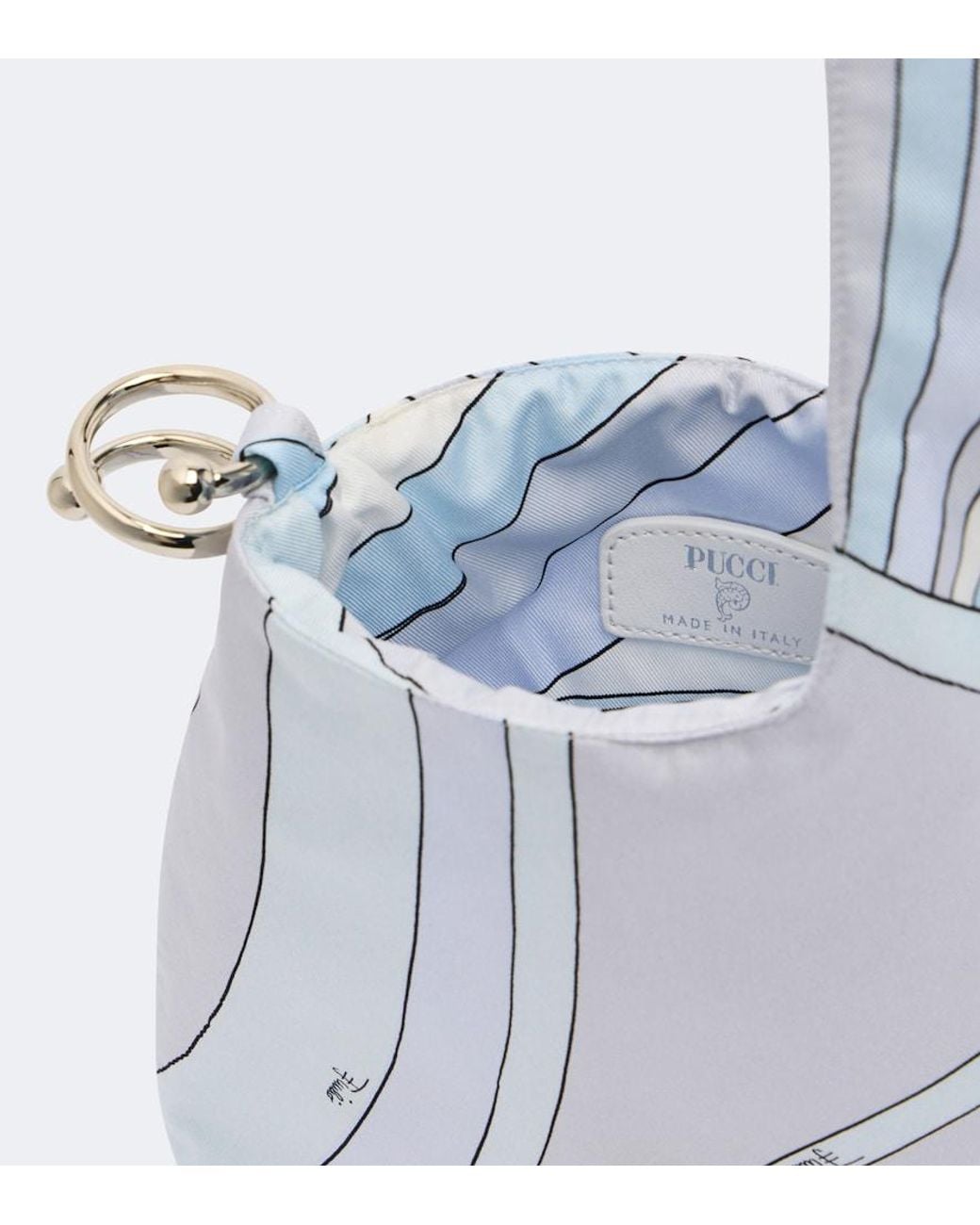 Emilio Pucci Blue Emilio Iride Silk Twill Top-Handle Bag