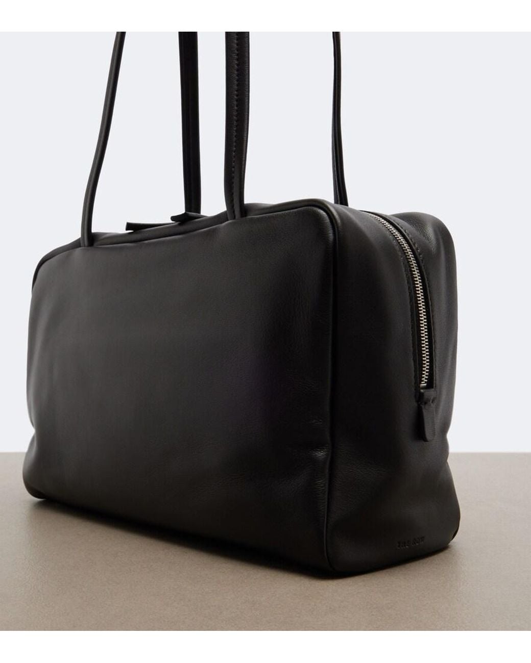 The Row Black Astra Medium Leather Shoulder Bag