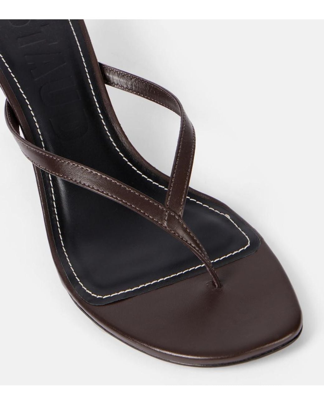 Staud Gray Freja 60 Leather Mules