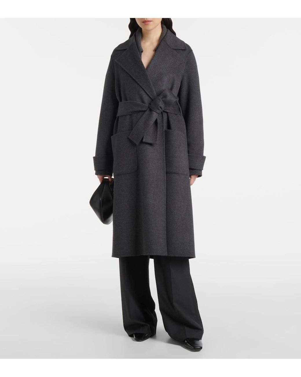 Joseph Black Arline Wool And Cashmere Coat