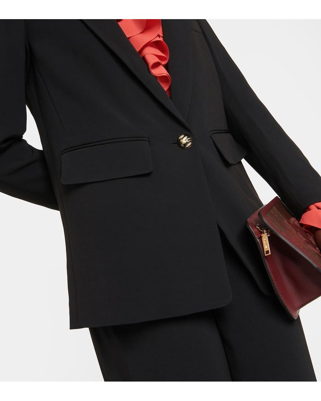 Etro Black Single-Breasted Cady Blazer