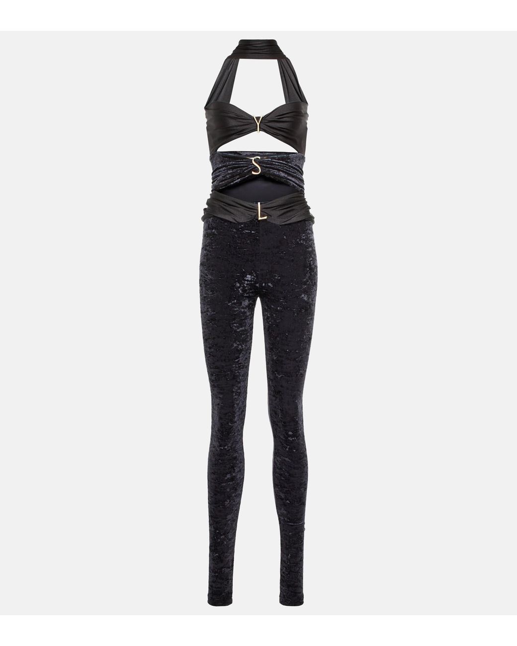 オールインワン・サロペット Saint Laurent JUMPSUIT WITH OPEN SLEEVES IN CREPE JERSEY Women's Saint Laurent Jumpsuits and rompers | Lyst