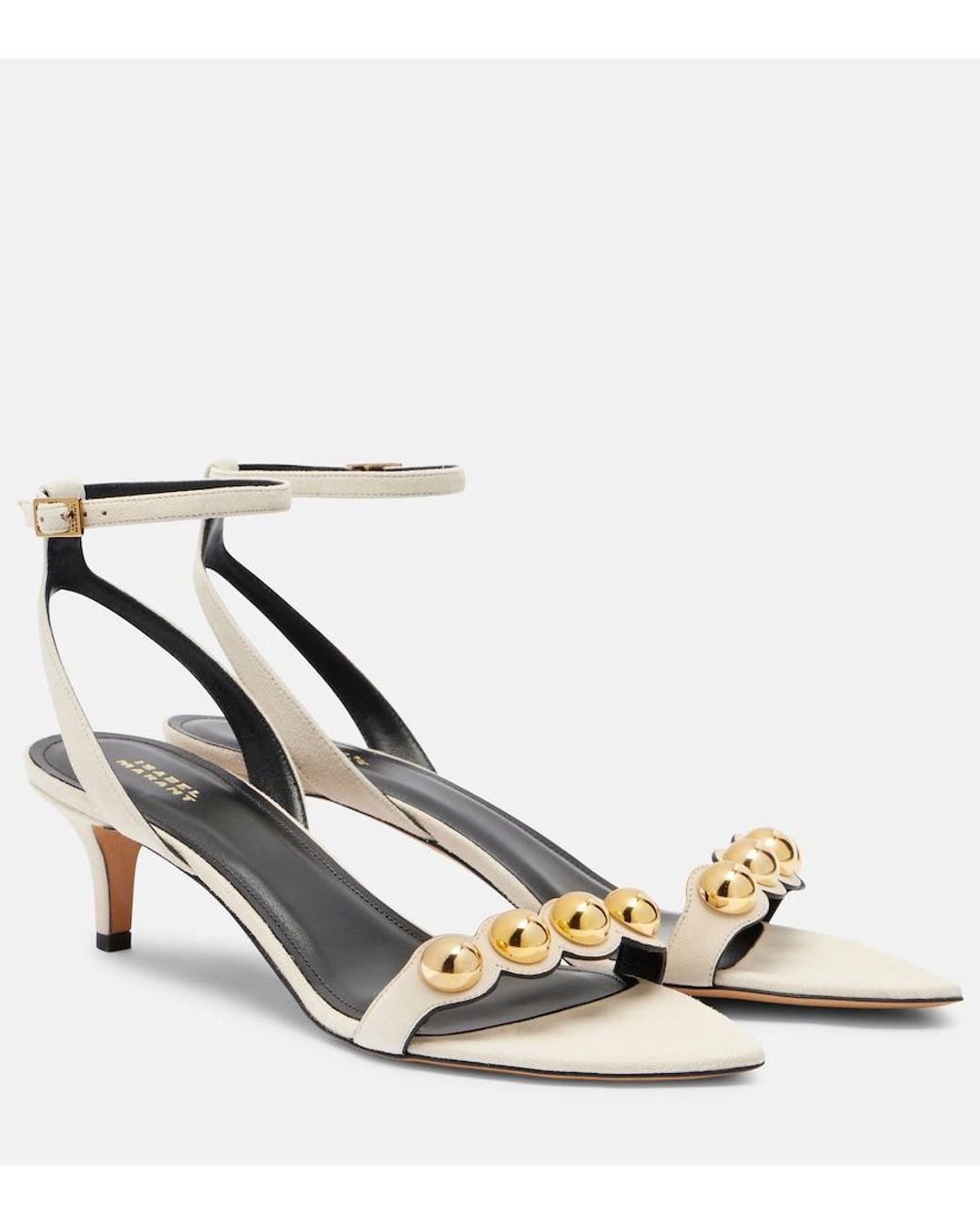 Isabel Marant Metallic Arolee Studded Suede Sandals