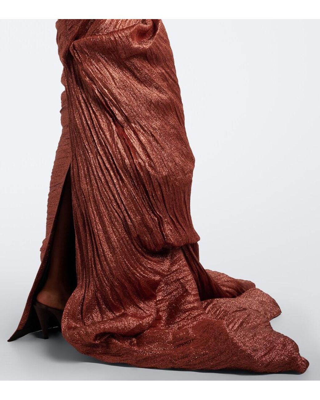 Marmar Halim Brown Pleated Gown