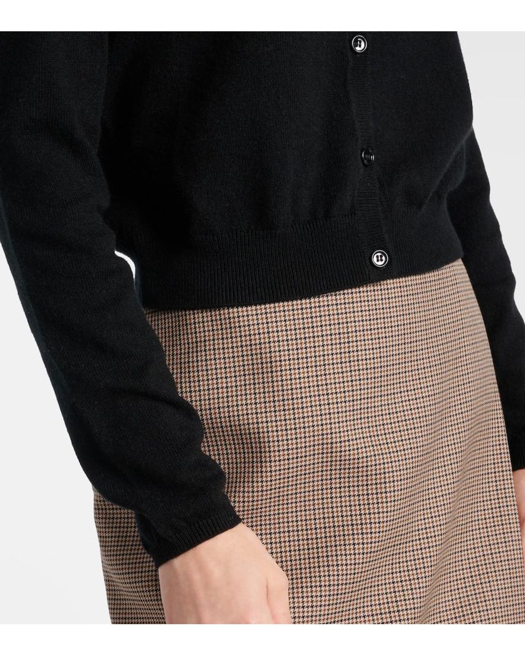 Jardin Des Orangers Black Cotton And Cashmere Cardigan