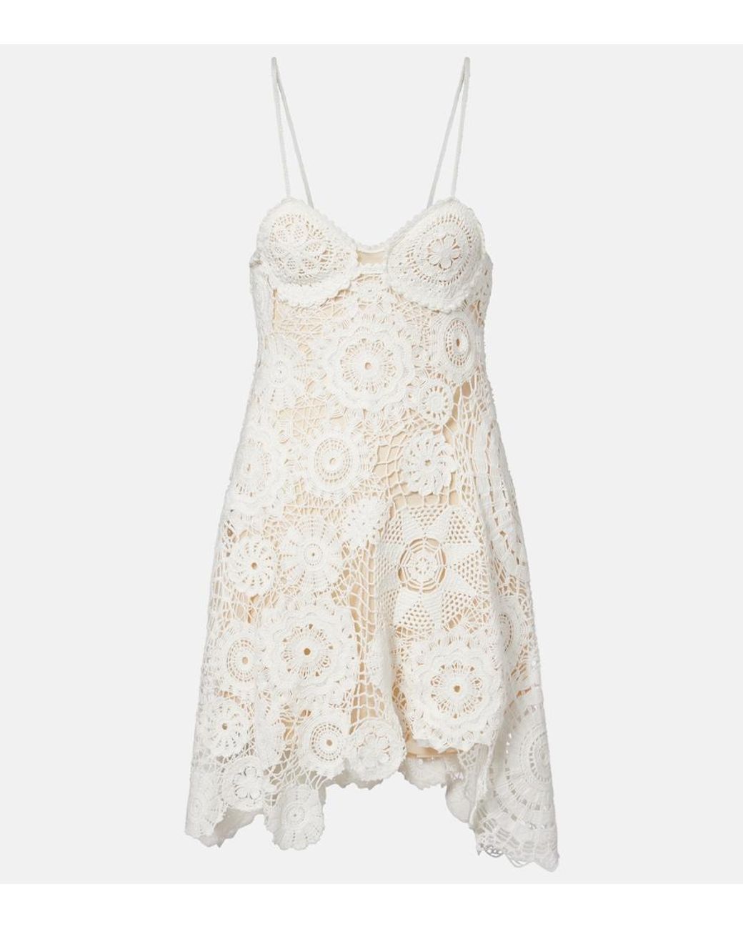 Self-Portrait White Crochet Minidress