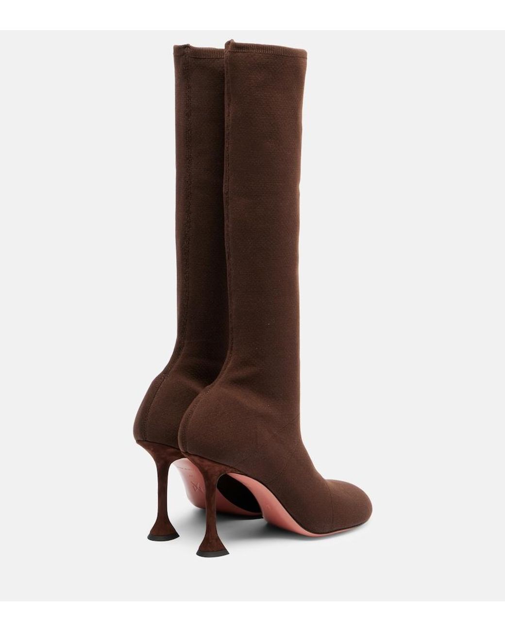 AMINA MUADDI Brown Veneda 95 Sock Boots