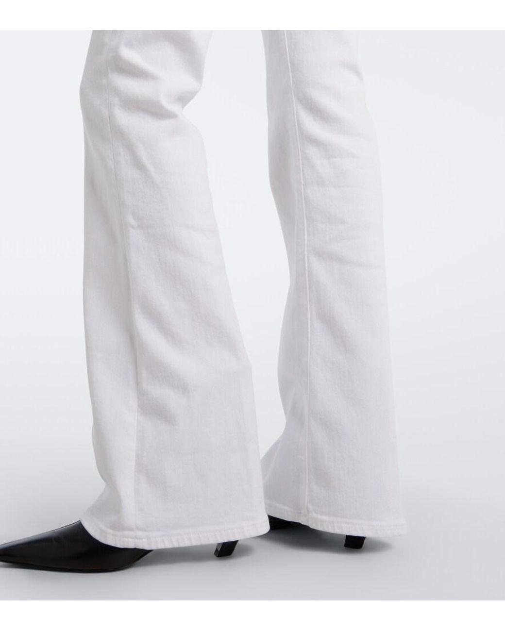 7 For All Mankind White Lisha Flared Jeans