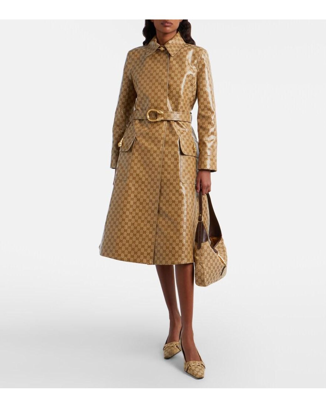 Gucci Vittoria 55 Gg Canvas Pumps in Natural | Lyst