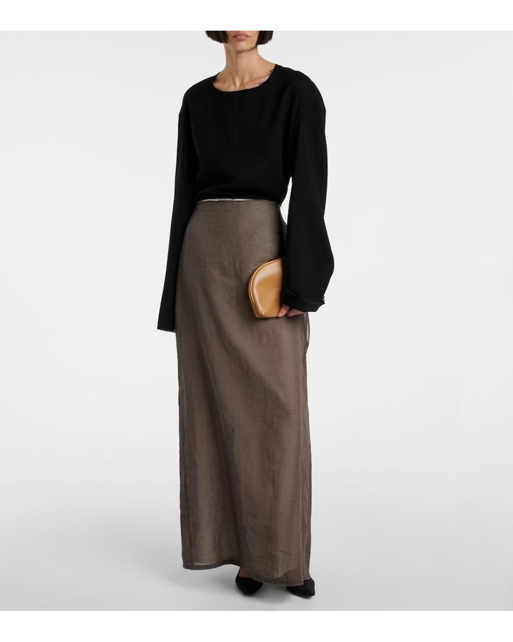 The Row Brown Sylvia Leather Clutch