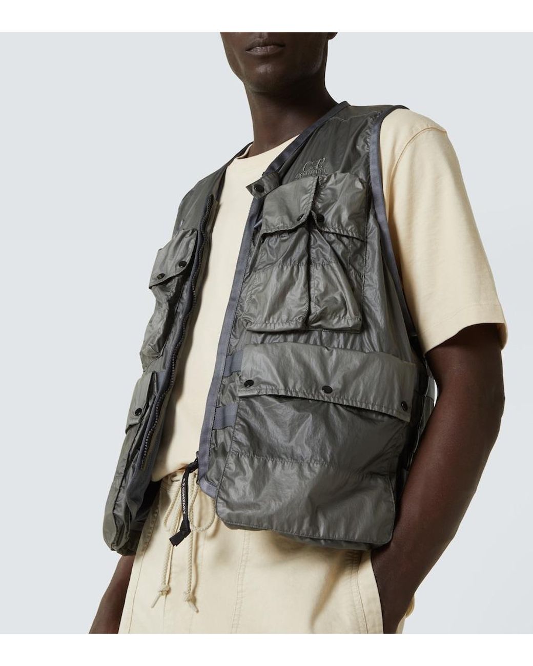 C P Company Gray Cs Ii Logo Technical Vest for men