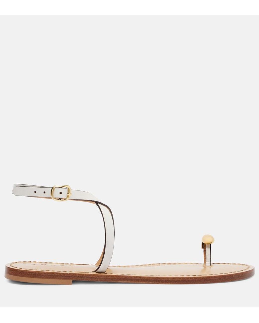 Amanu Metallic Kigali Embellished Leather Sandals