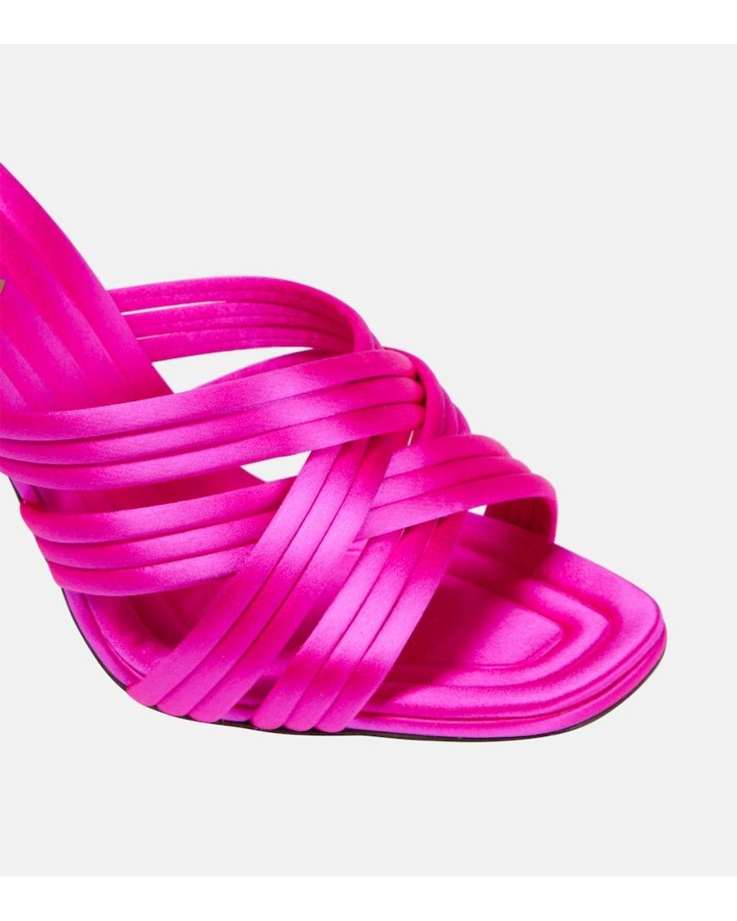 Aquazzura Pink Oahu 95 Satin Mules