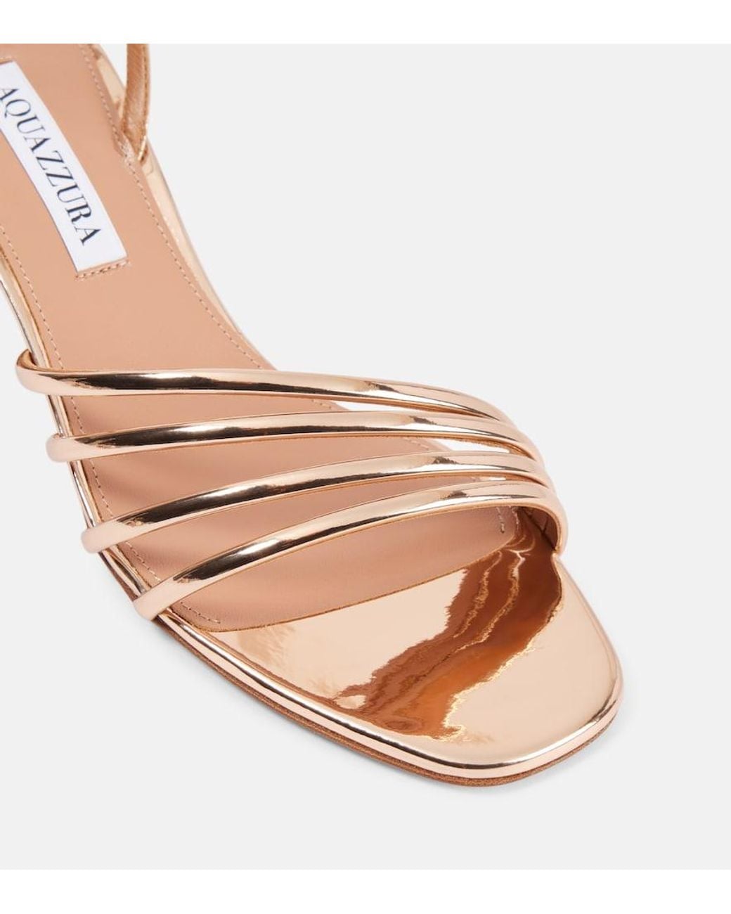 Aquazzura Pink Latour 50 Faux Leather Sandals