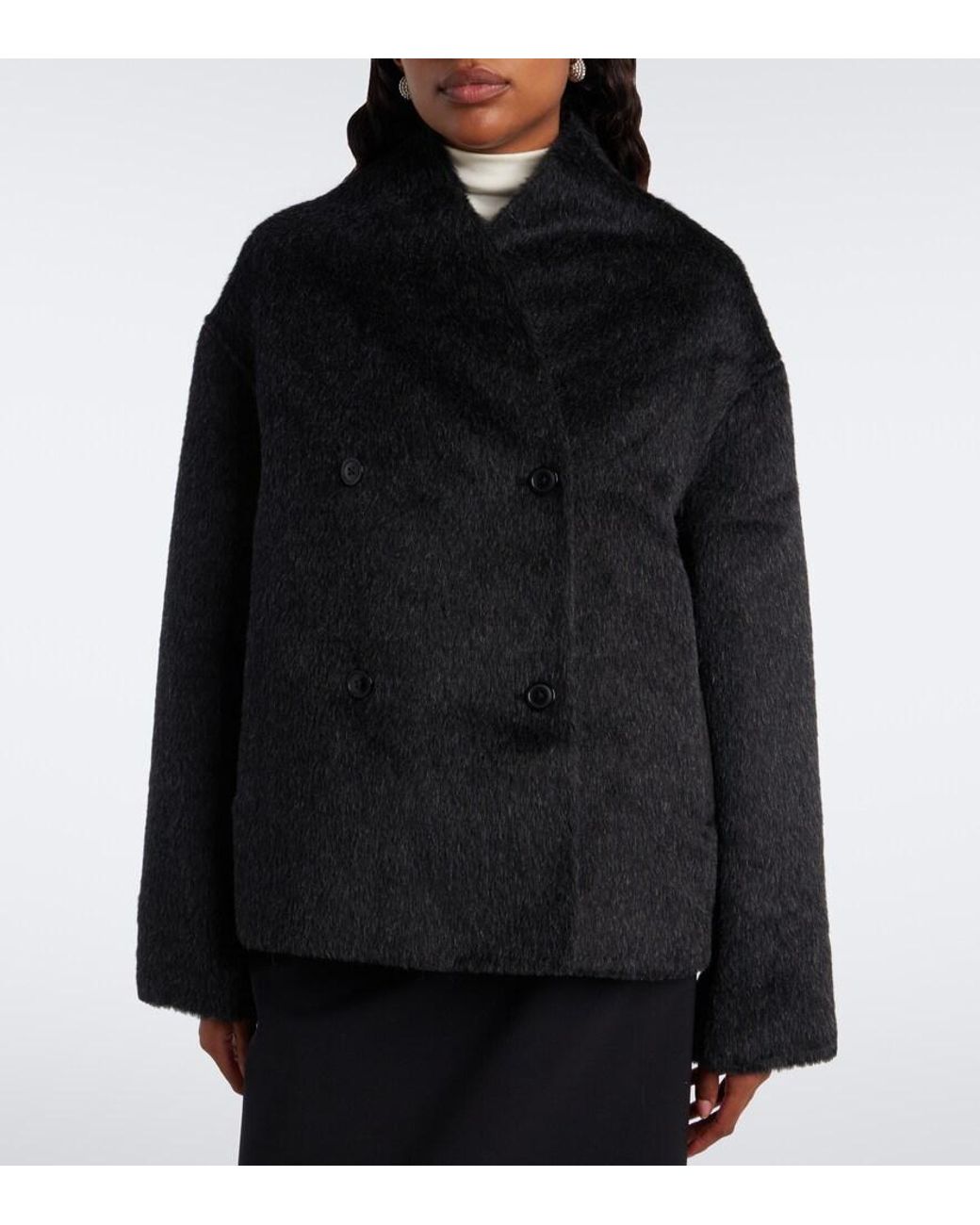 Loulou de Saison Black Wes Double-Breasted Alpaca And Wool Jacket