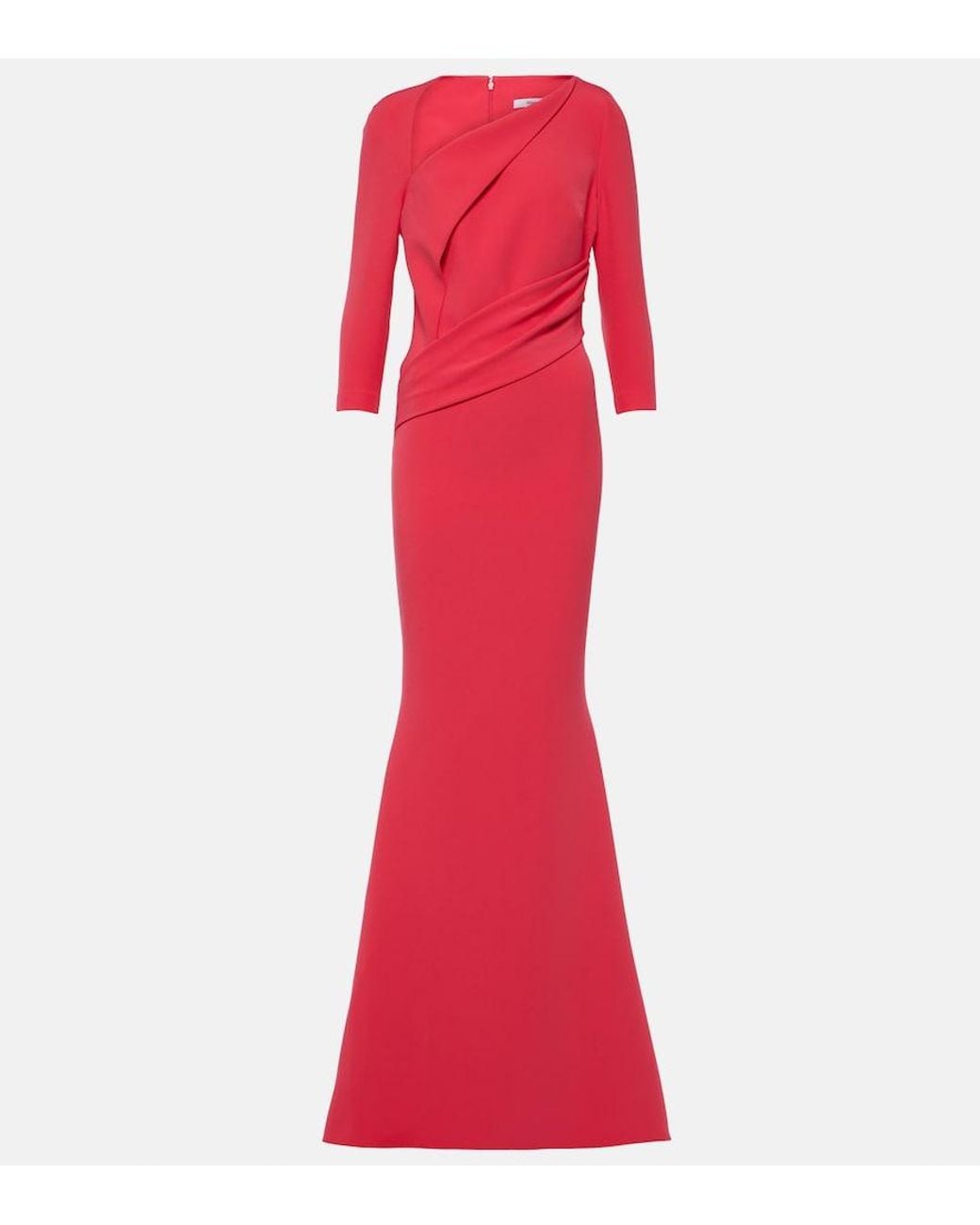 Safiyaa Red Asymmetric Pollina Gown