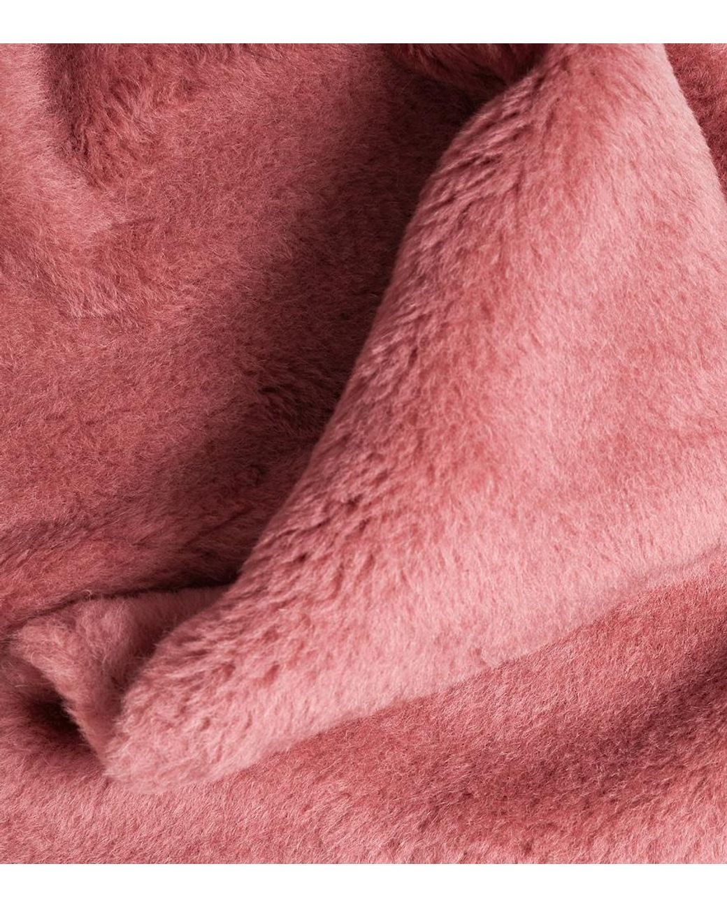 Max Mara Pink Full Alpaca Wool-Blend Teddy Scarf