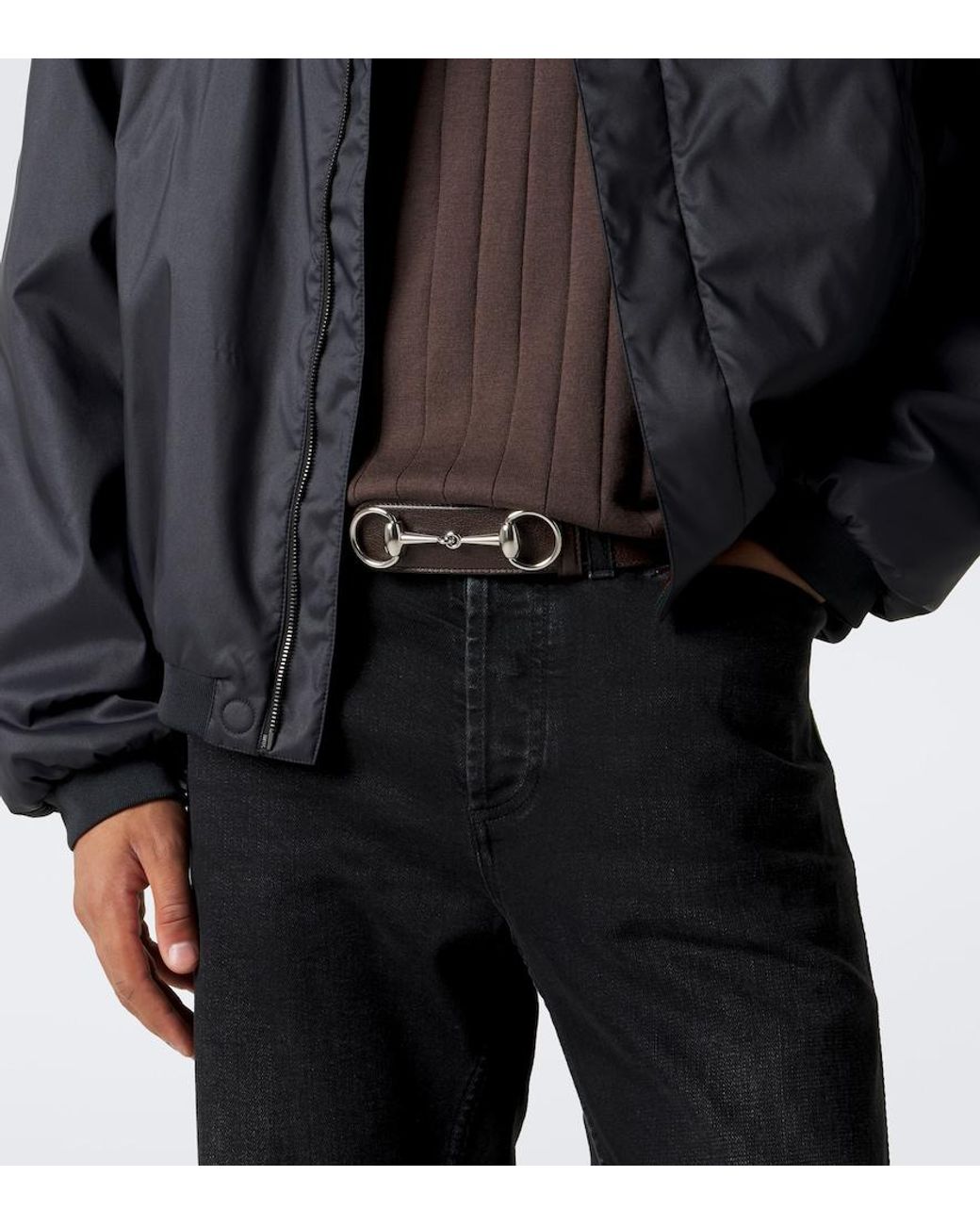 Gucci Brown Horsebit Leather Belt for men