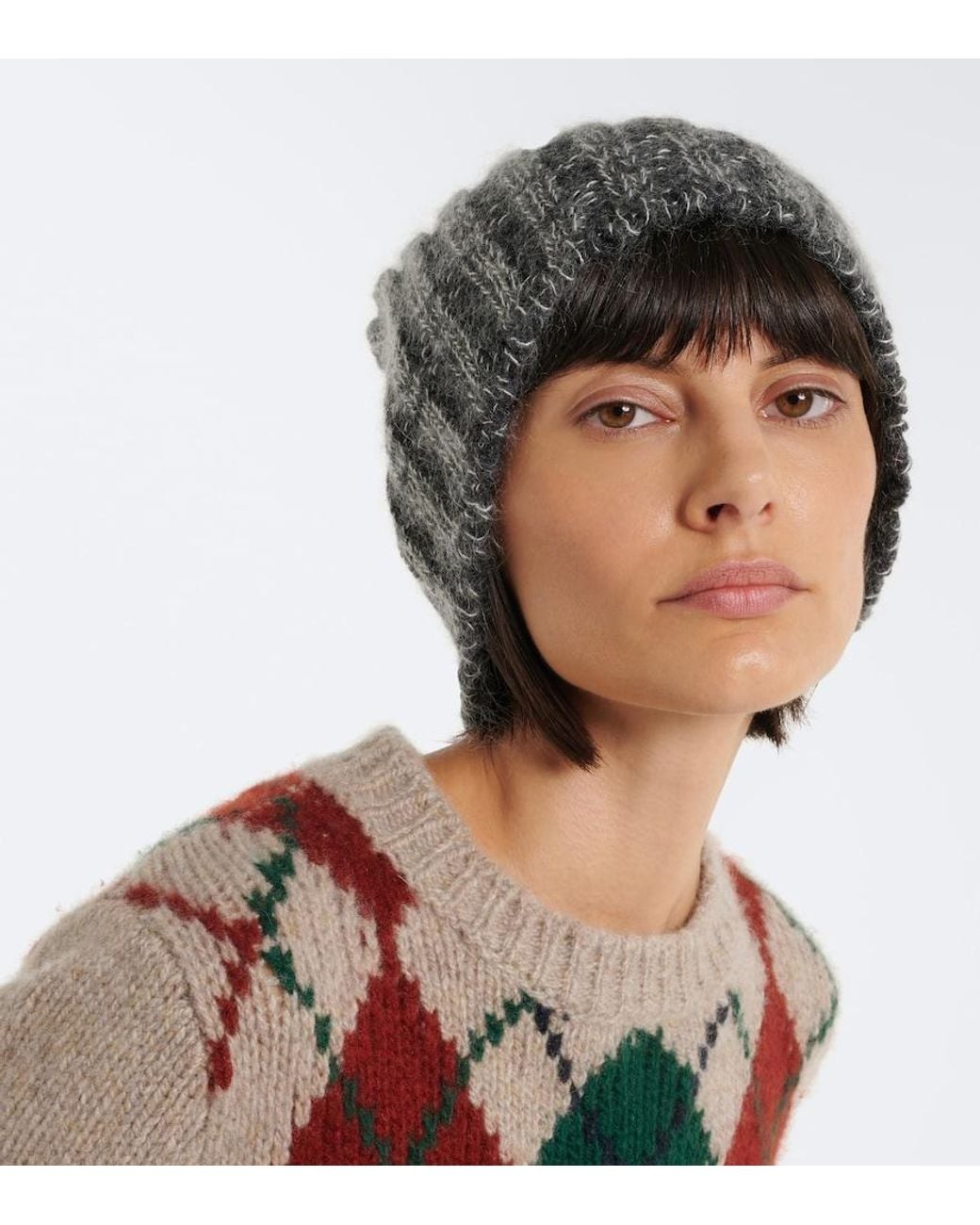 Khaite Gray Lake Cashmere, Mohair, And Silk Beanie