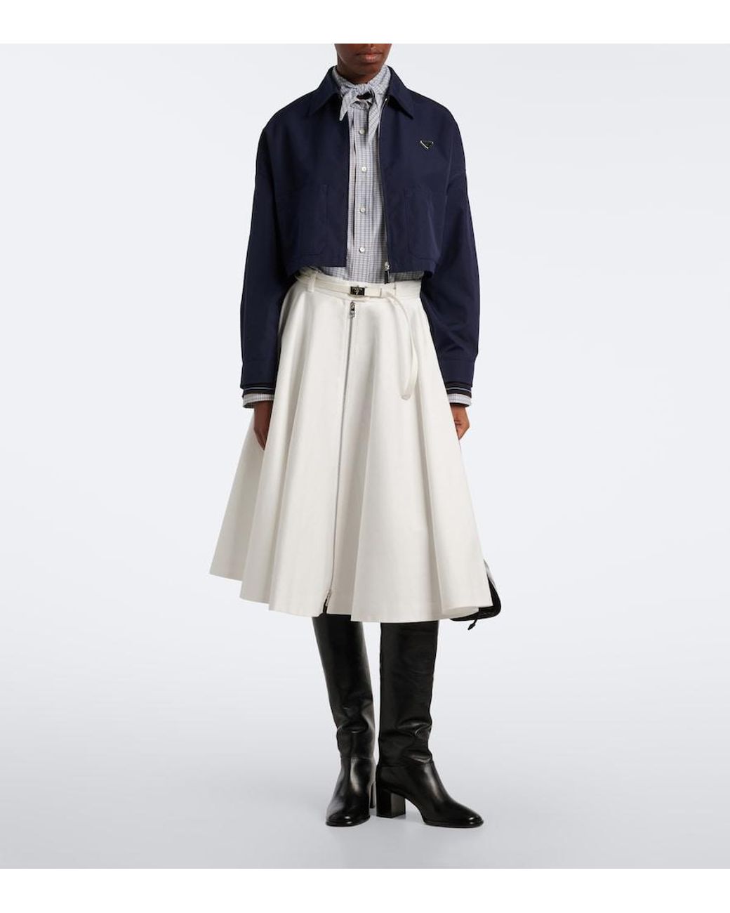 Prada Black Leather Knee-High Boots