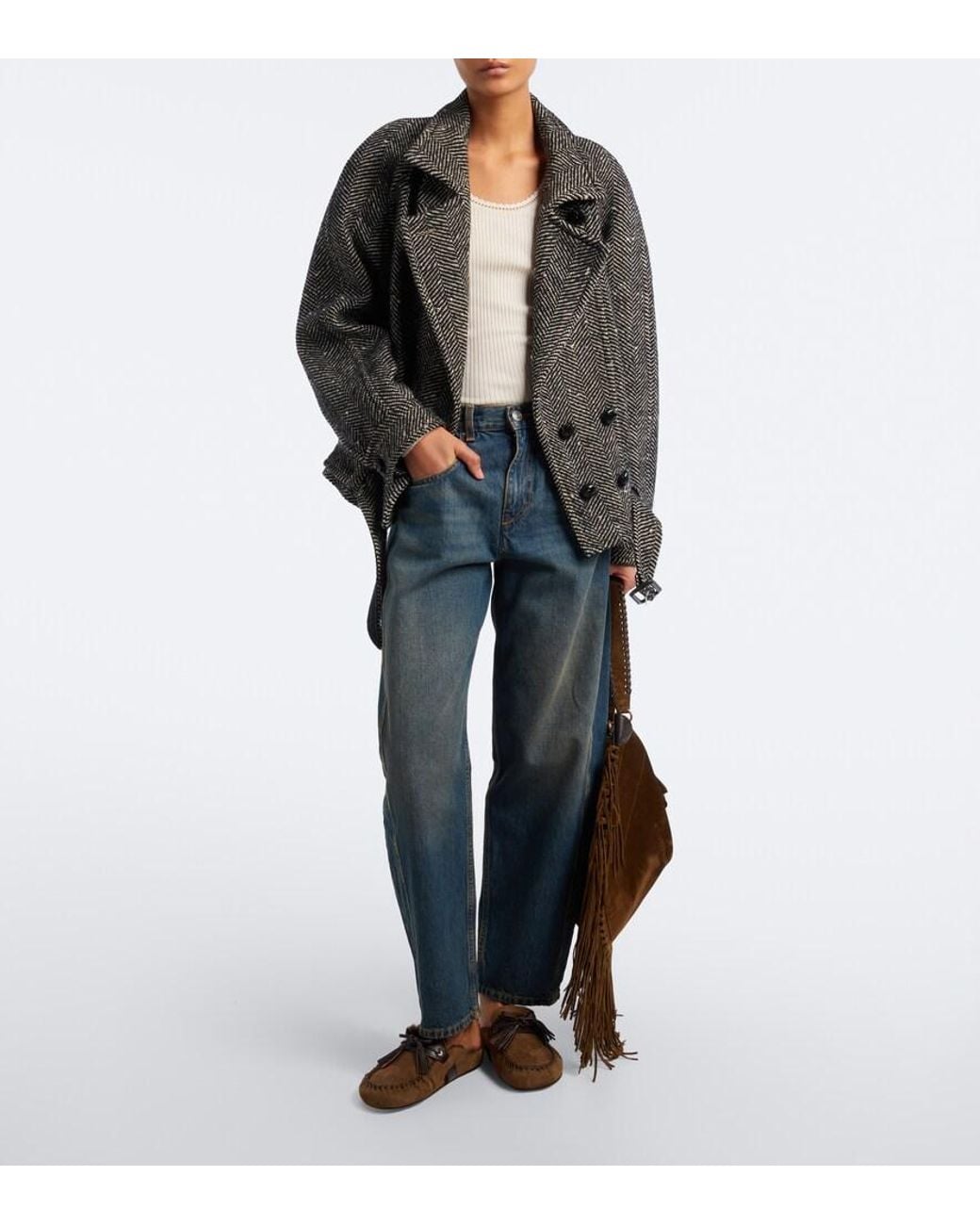Isabel Marant Brown Malvin Shearling-Lined Suede Mules