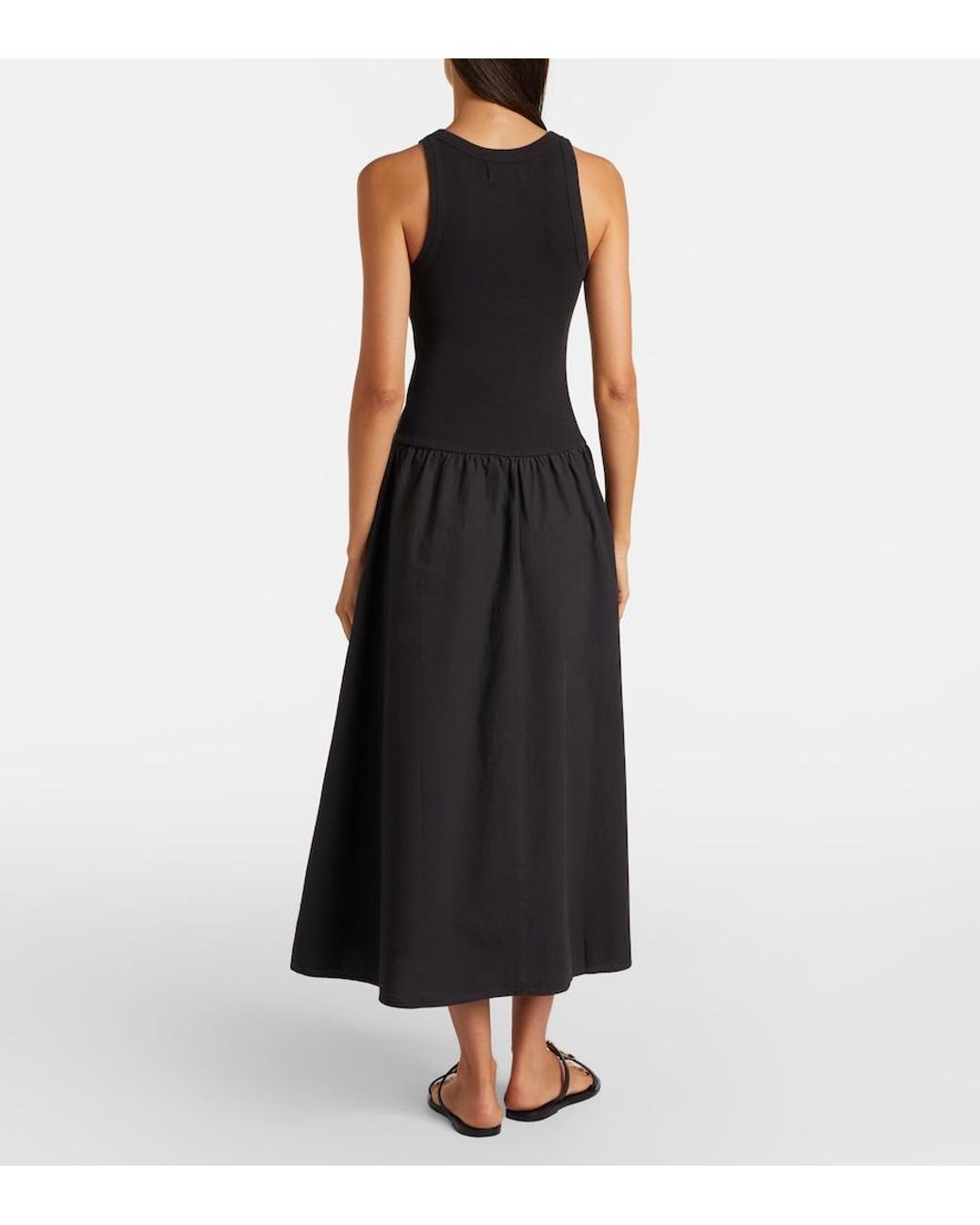 Velvet Black Romilly Cotton-Blend Midi Dress