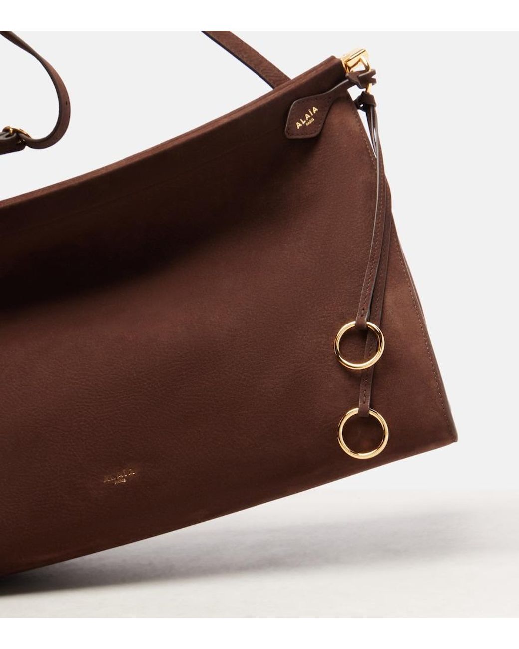 Alaïa Brown Le Click Large Leather Shoulder Bag