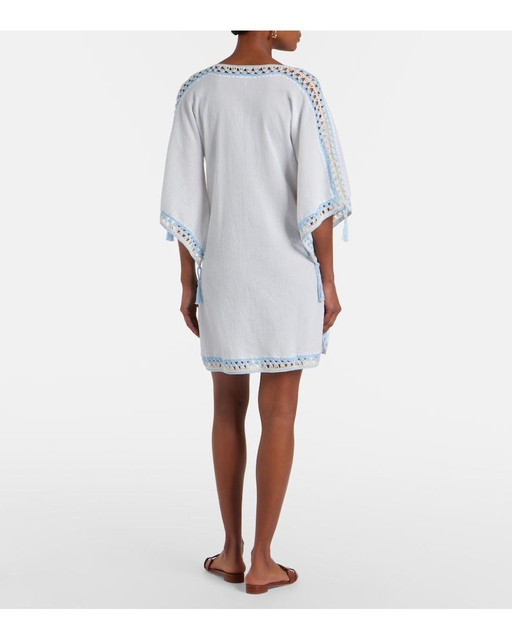 Anna Kosturova White Crochet Cotton Kaftan