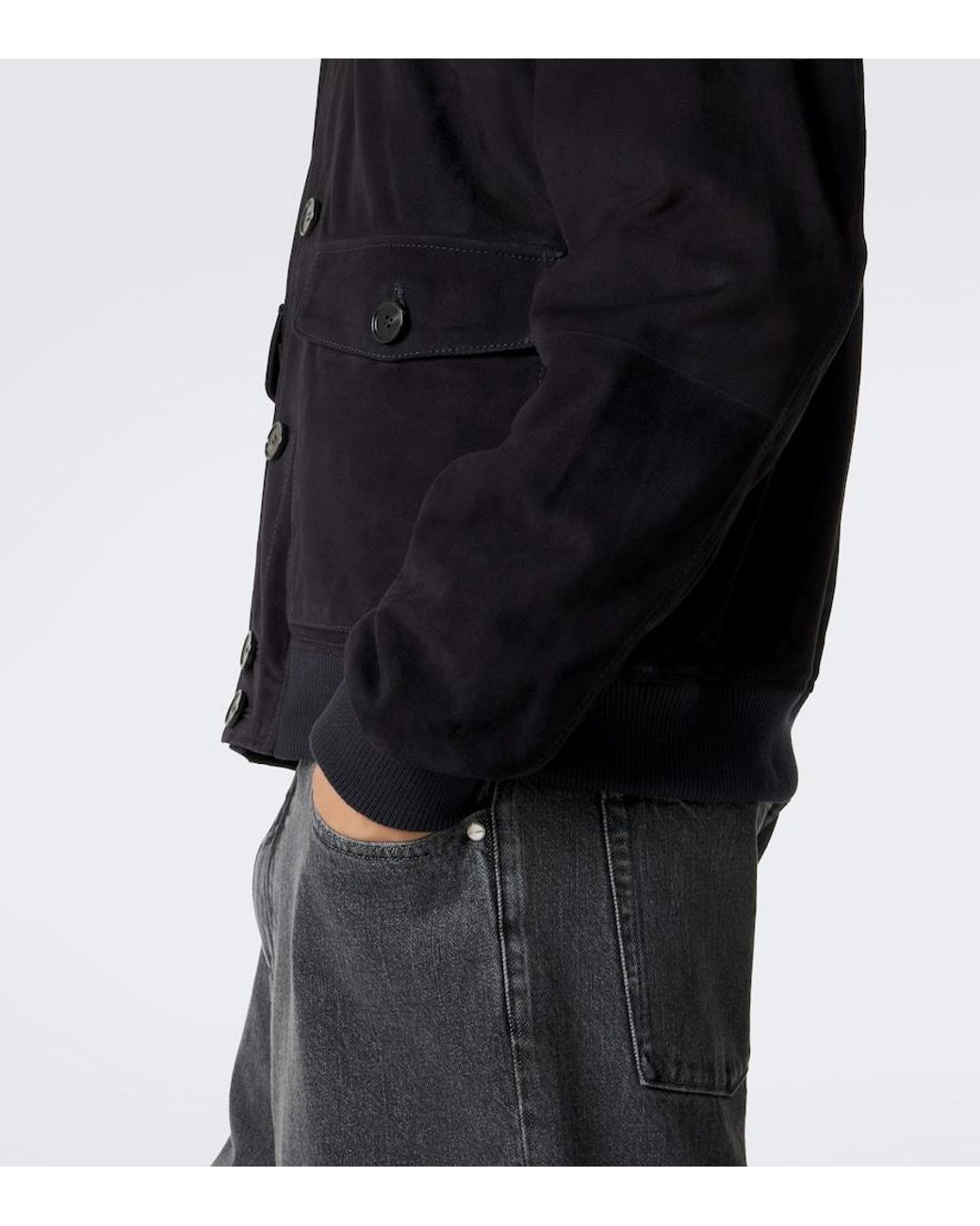 Arma Blue Tomme Reversible Suede Blouson Jacket for men