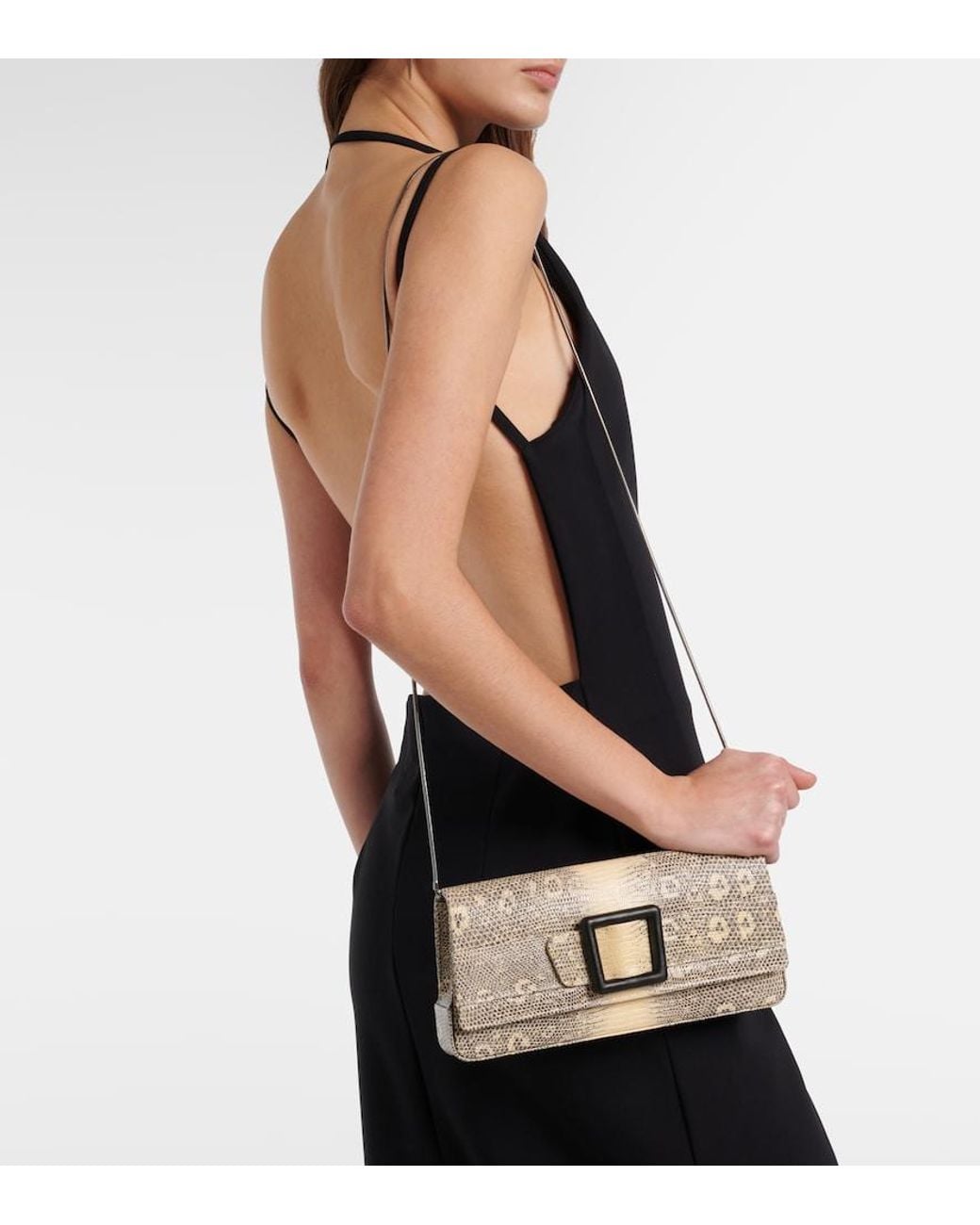 Clutch Maygot di Manolo Blahnik in Metallic