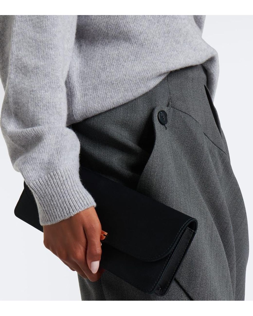 Victoria Beckham Gray Genevieve Wool And Cashmere Sweater