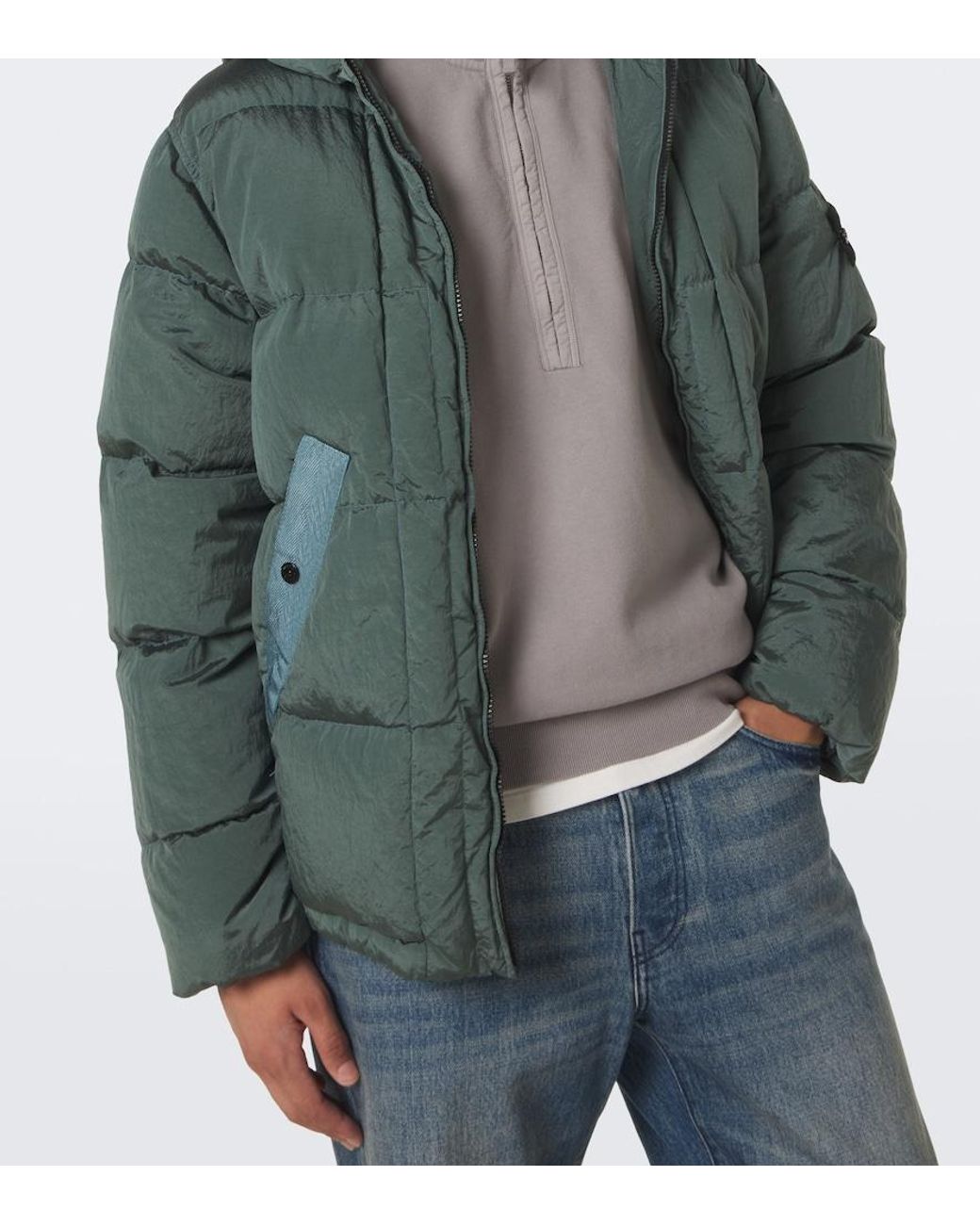 Stone Island Gray Compass Cotton Fleece Sweatshirt for men