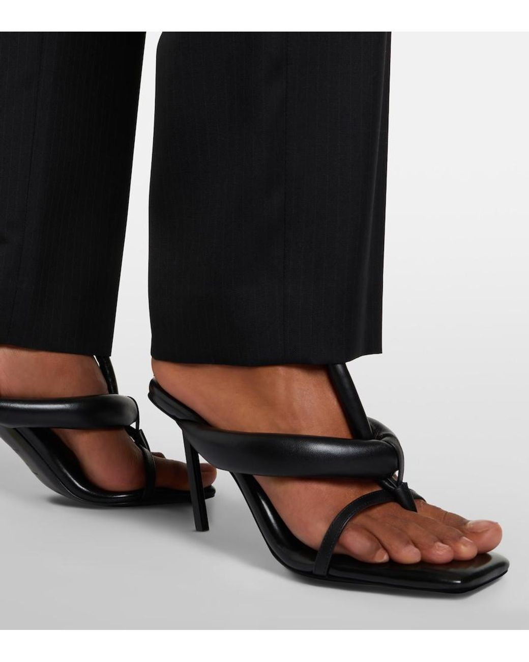 Givenchy Black Boudoir Leather Thong Sandals