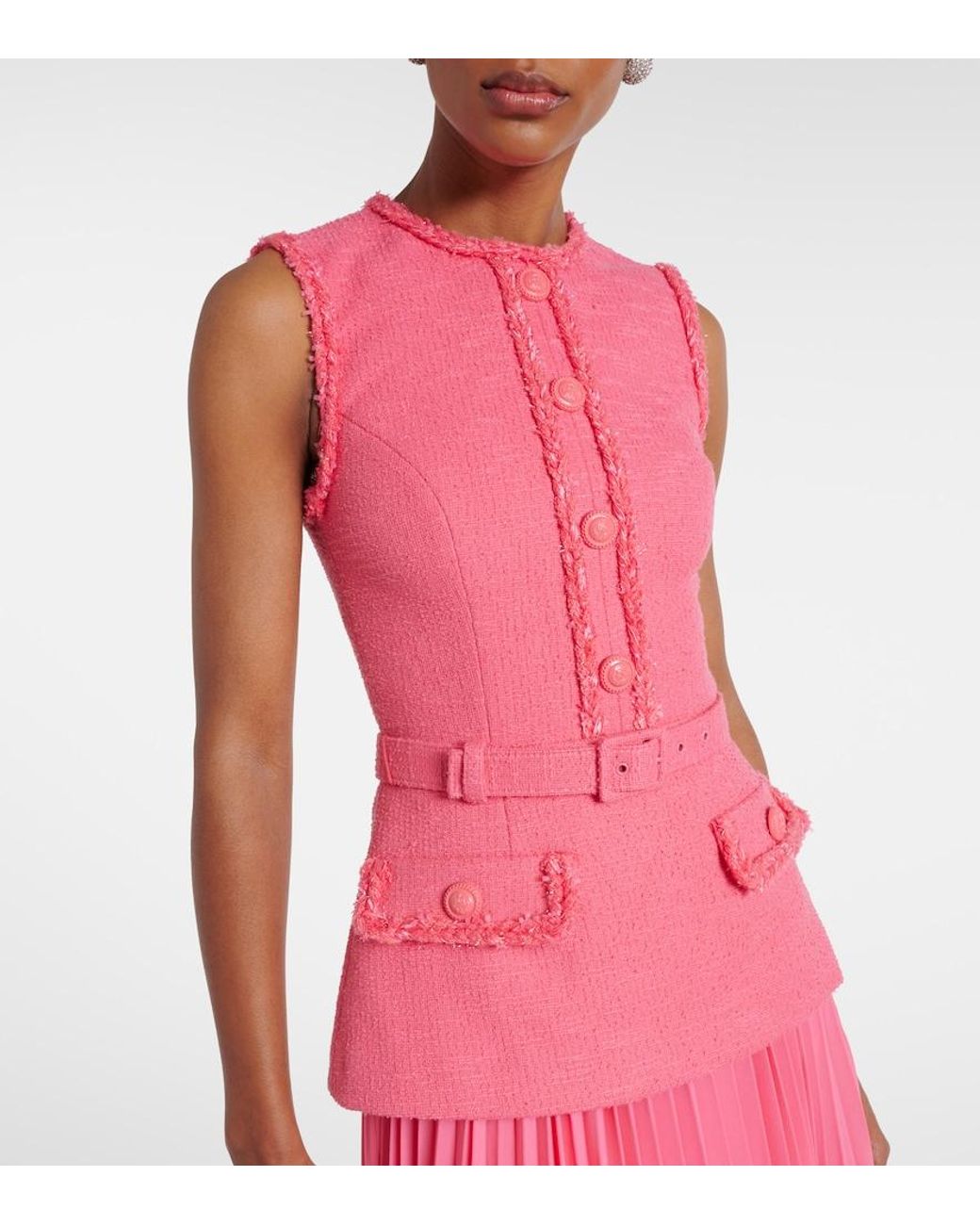 Rebecca Vallance Pink Montana Crepe And Georgette Midi Dress