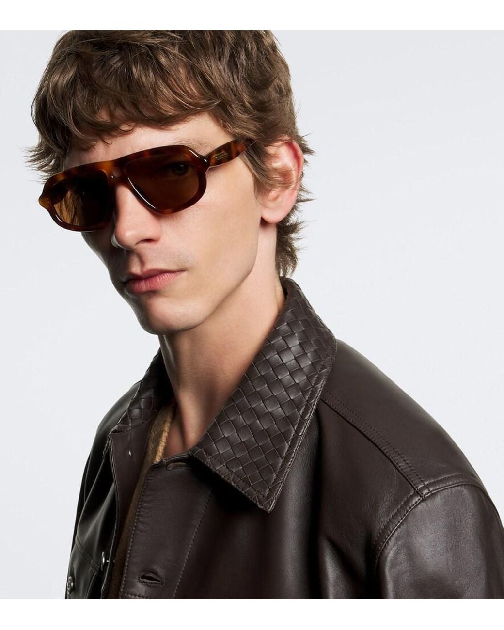 Bottega Veneta Brown Aviator Sunglasses for men