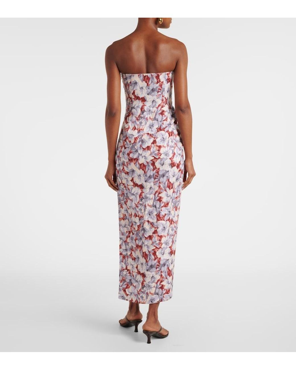 Posse Purple Rosalie Floral Linen Maxi Dress