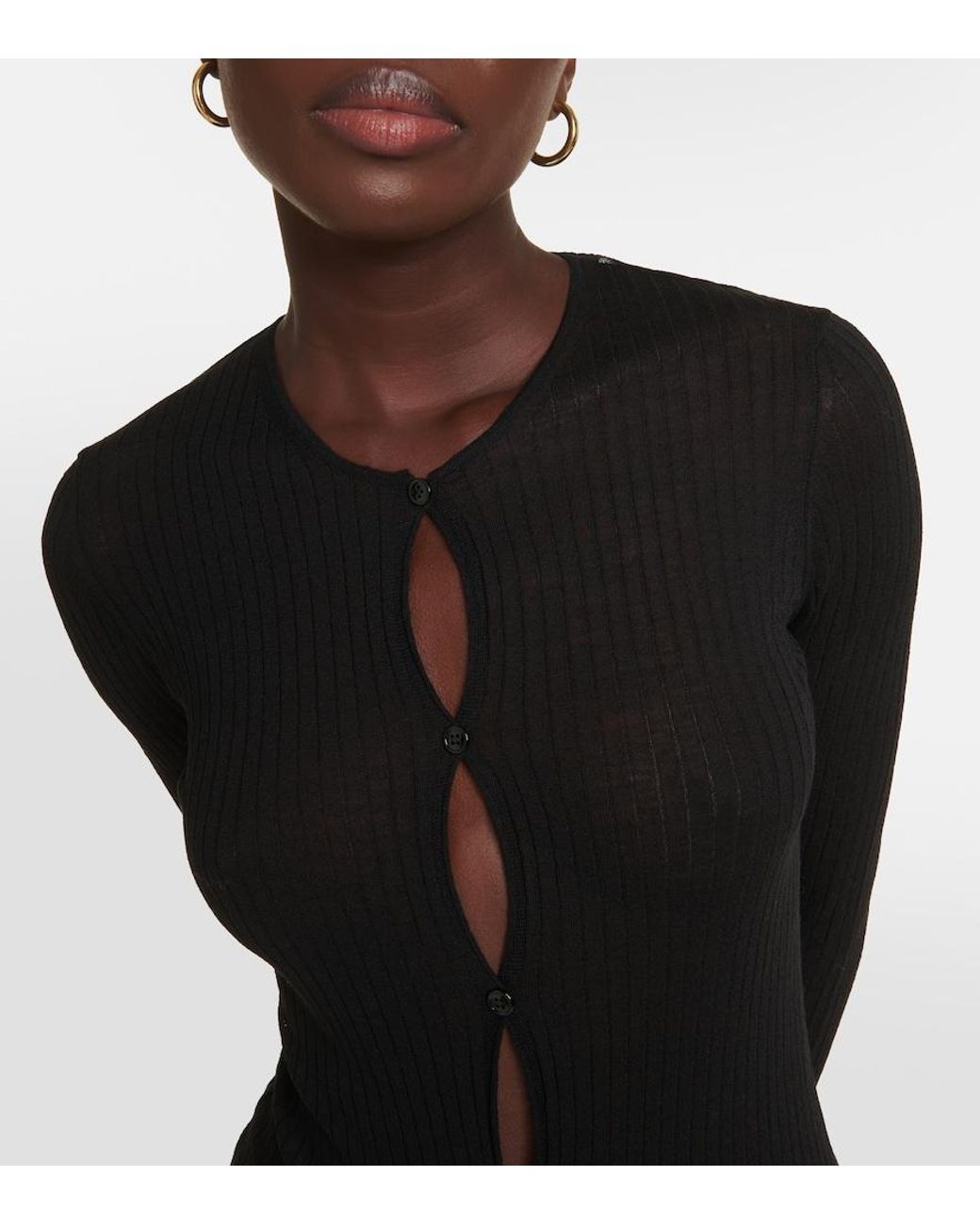 Sportmax Black Rib-Knit Bodysuit