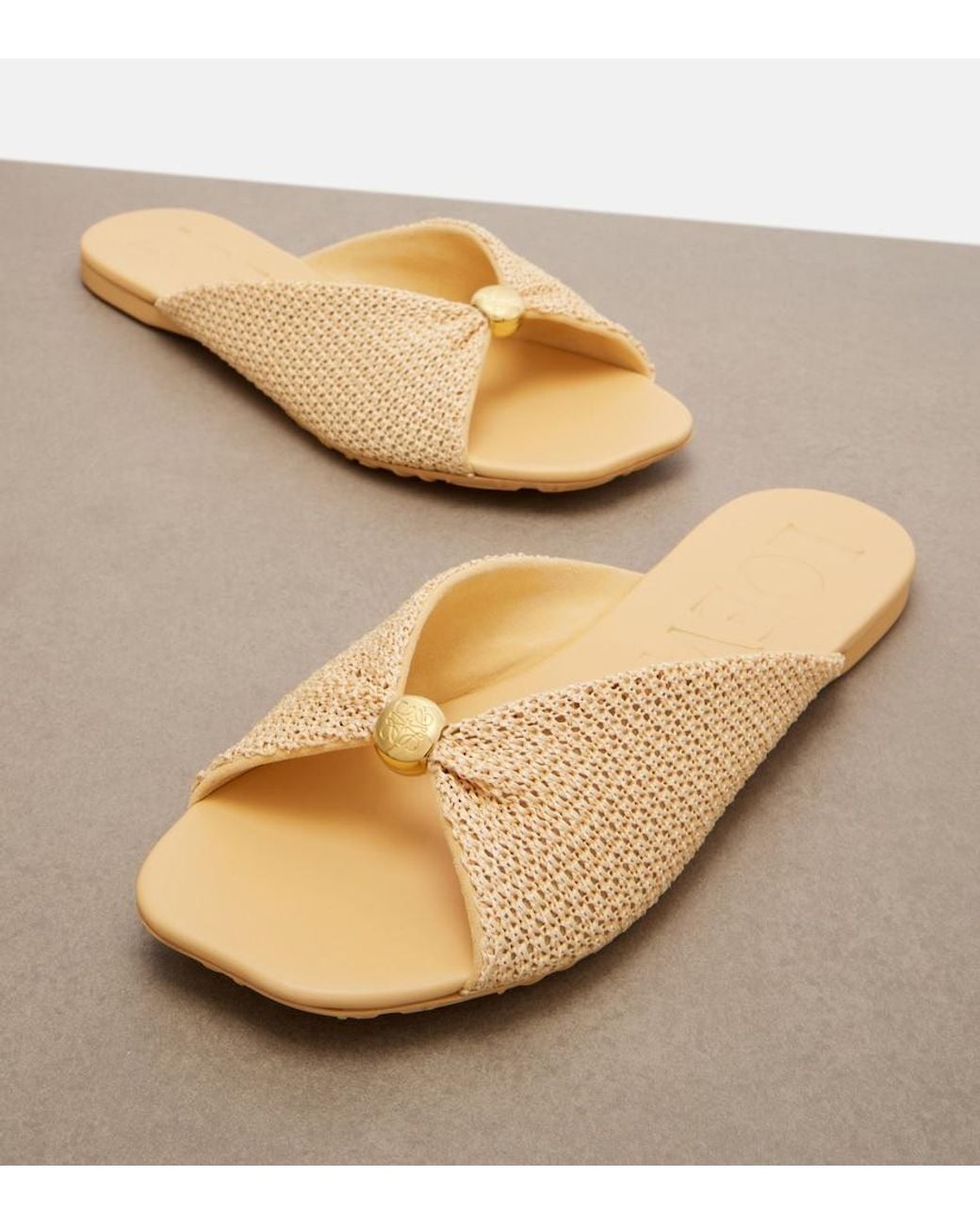 Loewe Brown Paula's Ibiza Pebble Soft Slides