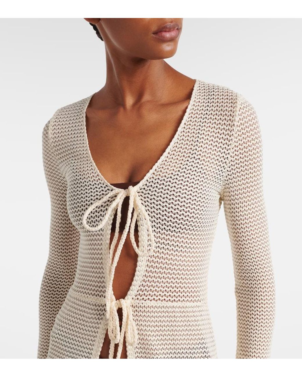 Montce White Crochet Beach Cover-Up