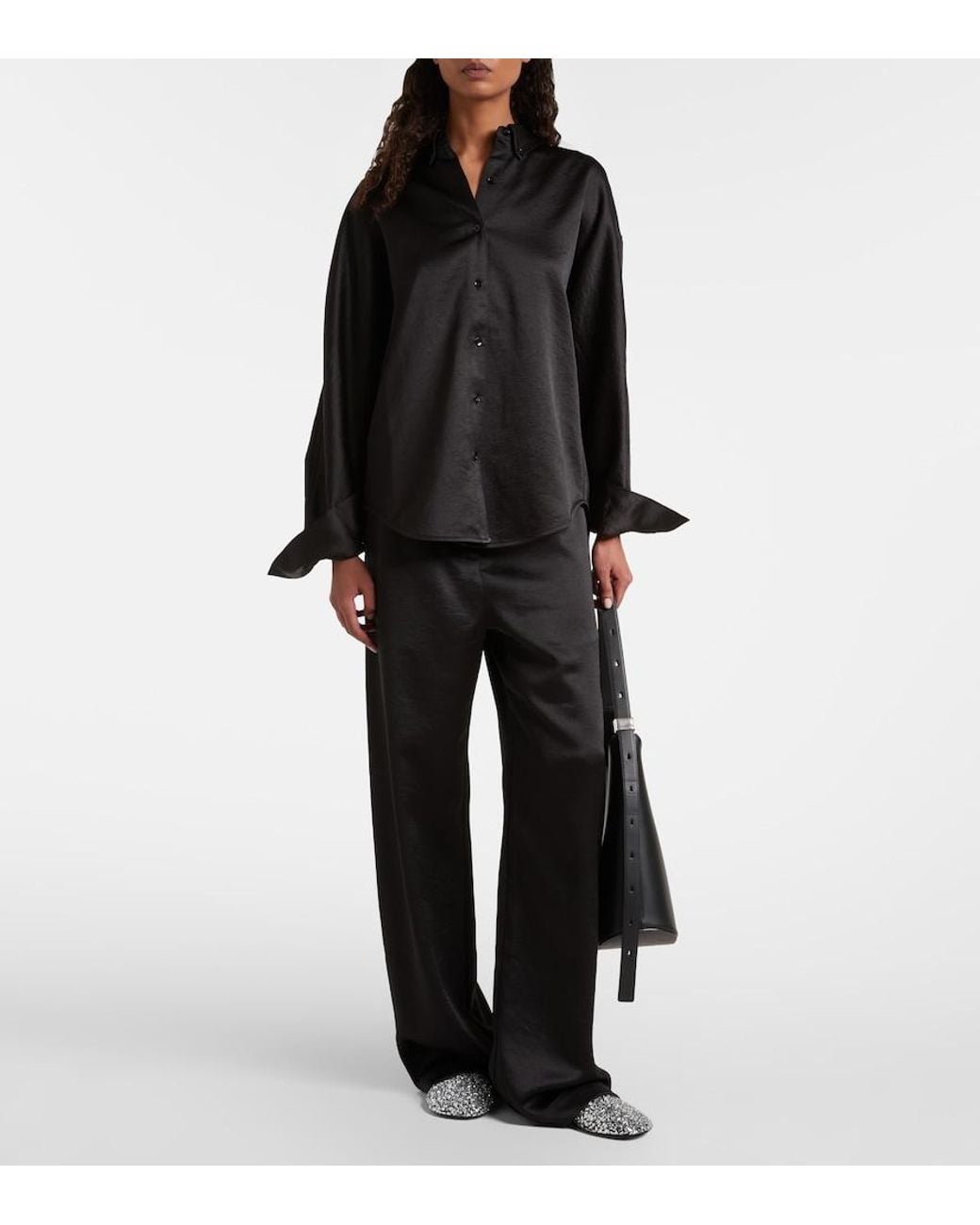 Proenza Schouler Black Caroline Crepe Shirt
