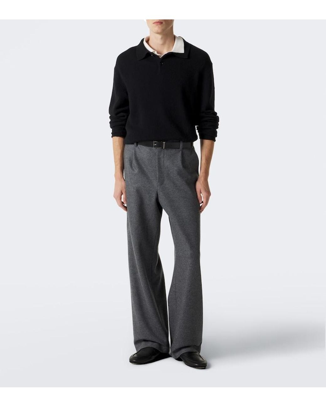Lisa Yang Black Rufus Cashmere Polo Sweater for men
