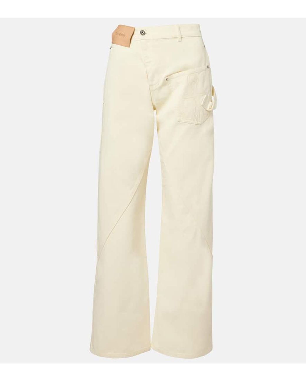 J.W. Anderson Natural Twisted High-Rise Wide-Leg Jeans