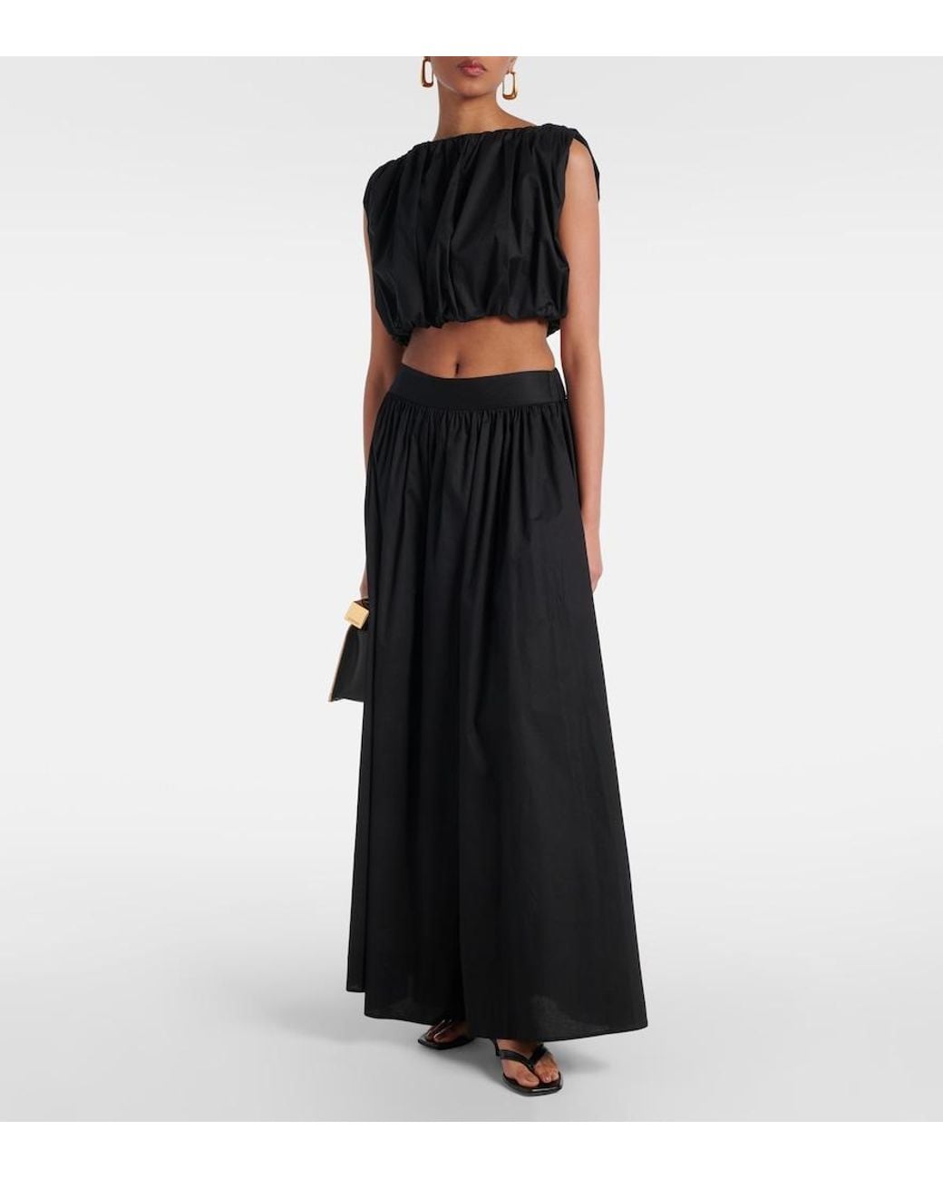 Adriana Degreas Black Inamorata Cotton-Blend Crop Top