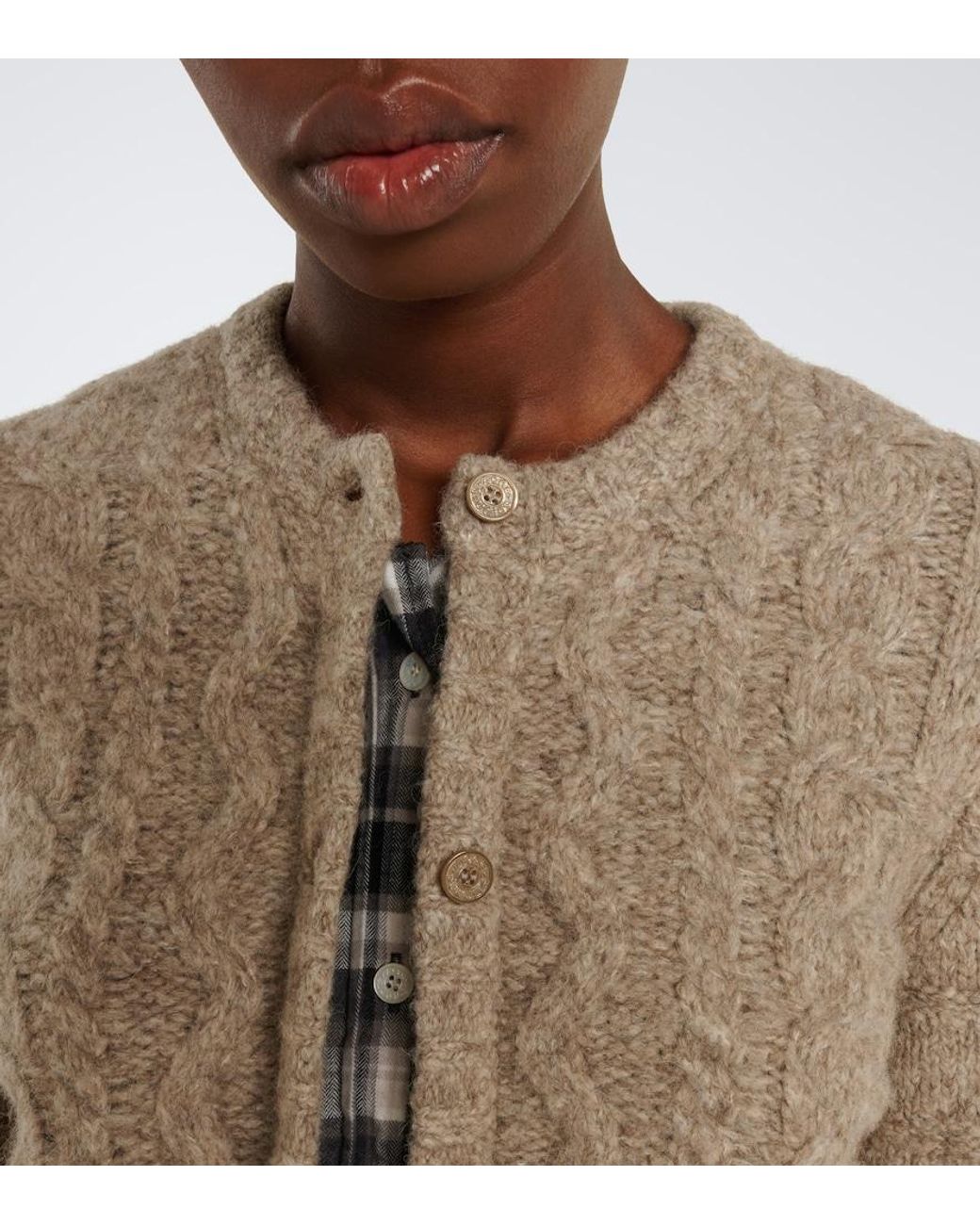 Acne Natural Layered Alpaca, Yak And Wool-Blend Cardigan