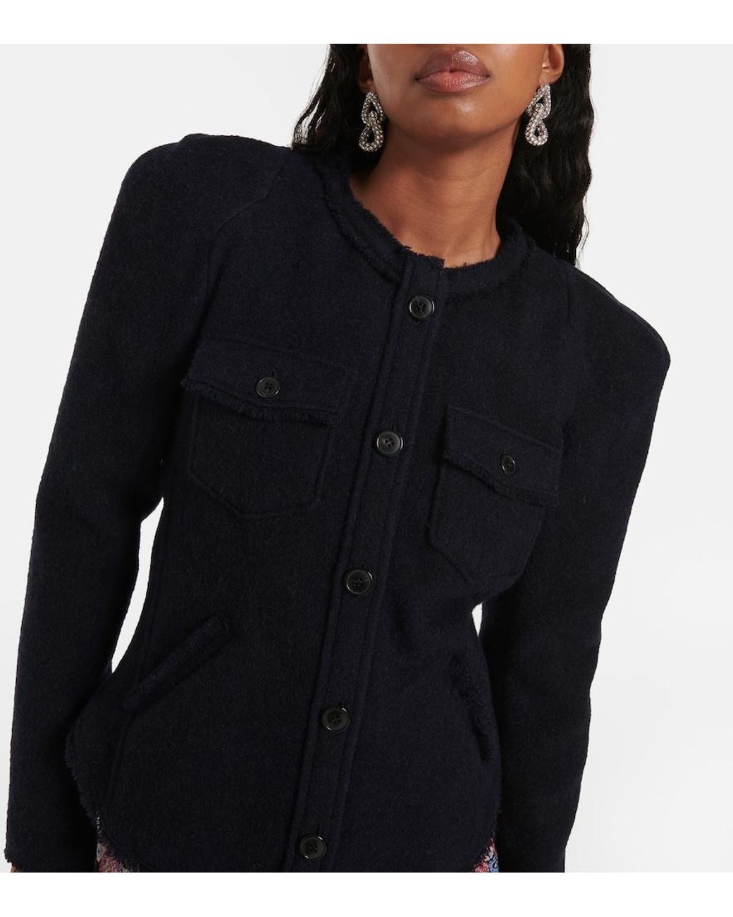 Isabel Marant Blue Nelly Wool-Blend Jacket