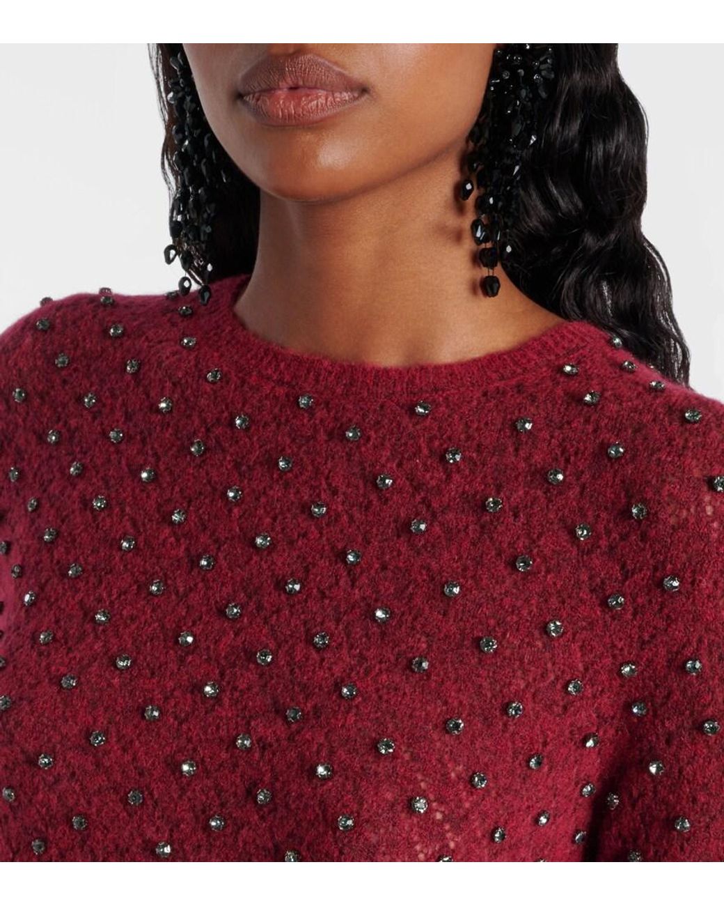 Max Mara Red Rally Mohair And Wool-Blend Sweater