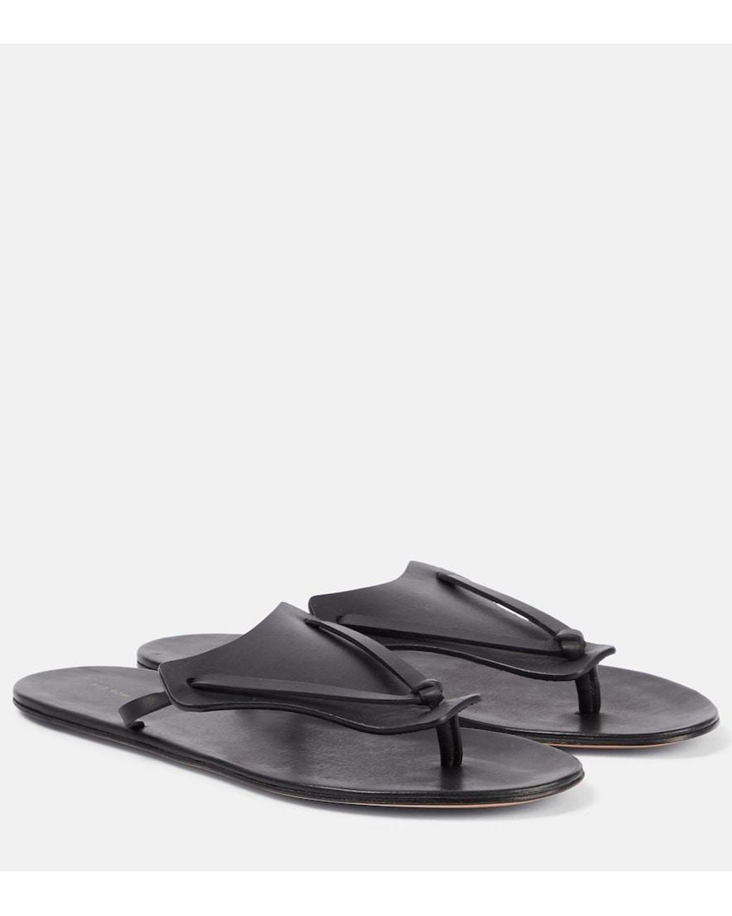 The Row Gray Helena Leather Thong Sandals
