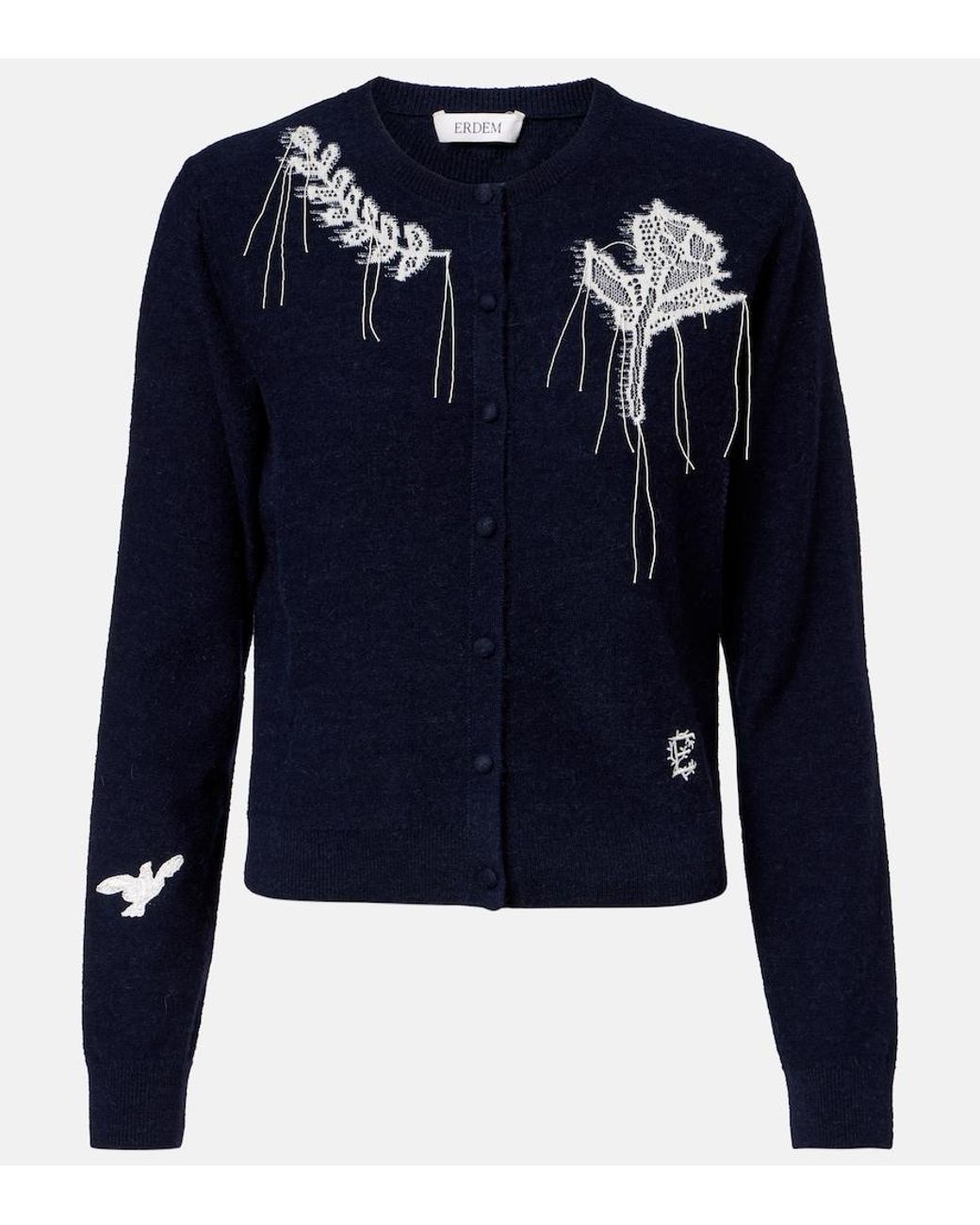 Erdem Blue Embroidered Cardigan