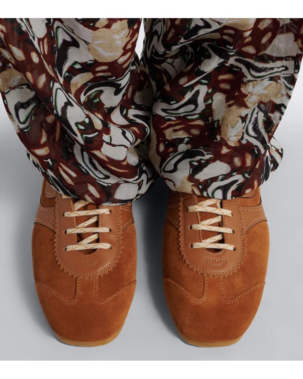 Dries Van Noten Brown Leather-Trimmed Suede High-Top Sneakers