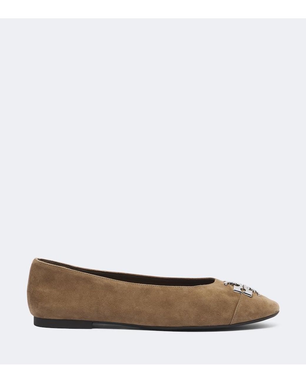 Tory Burch Brown Charlie Suede Ballet Flats